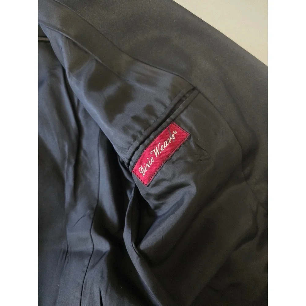 Hart Schaffner & Marx Mens 40L Wool Tuxedo Jacket Black Satin Shawl Lapel Blazer